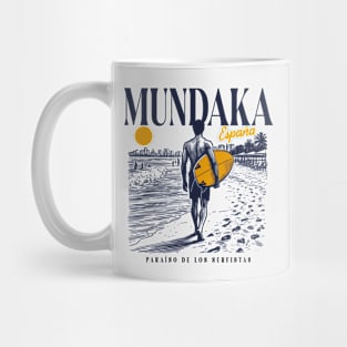Vintage Surfing Mundaka, Spain // Retro Surfer Sketch // Surfer's Paradise Mug